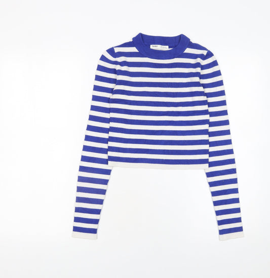 Womens UK Size S Pull&Bear Blue Pullover Jumper
