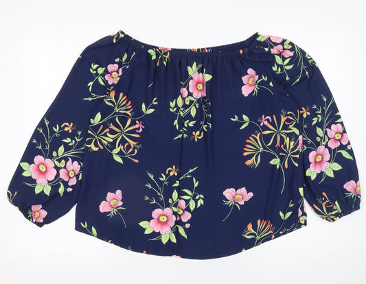 Womens UK Size XS Gap Blue Peasant Blouse
