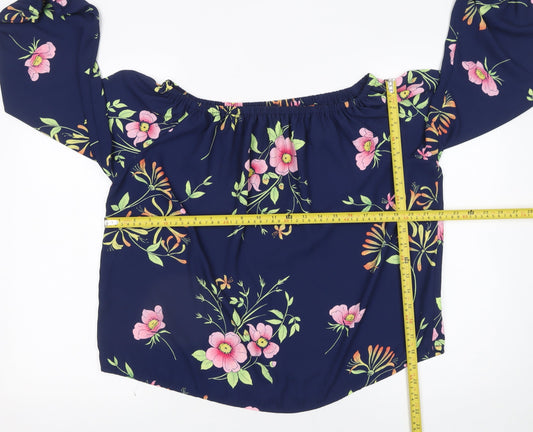 Womens UK Size XS Gap Blue Peasant Blouse