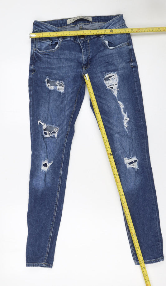 Denim Co. Women’s Blue Distressed Skinny Jeans Size 10