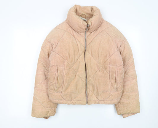 Womens UK Size 8 Topshop Beige Puffer Jacket