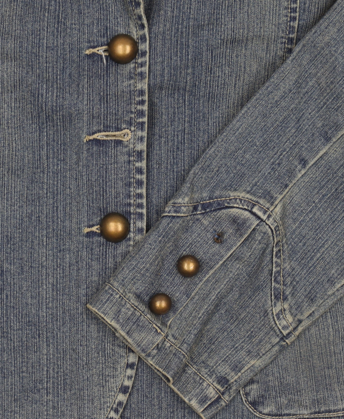 Additional view of Sophie girls’ blue denim basic jacket 14 years collared button casual