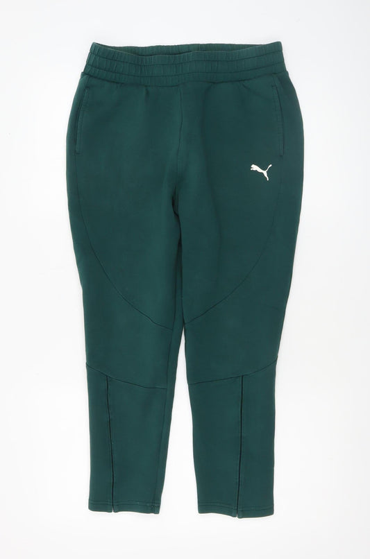 Additional front view of Puma Women’s Green Jogger Sweatpants M Regular Fit