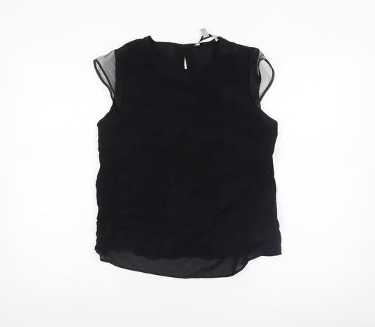 Womens UK Size 12 Coast Black Basic Blouse
