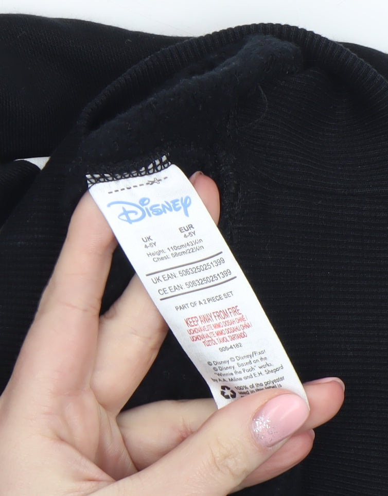 Additional view of Disney girls’ black stitch & angel ohana pullover sweatshirt 4-5 years