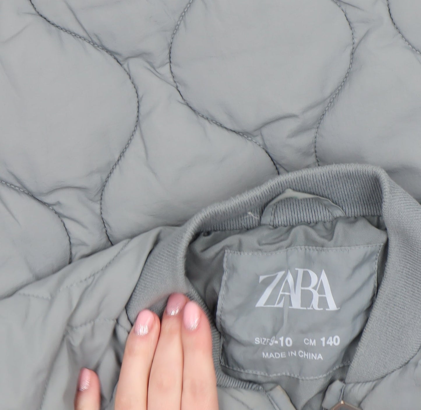 Girls UK Size 9-10 Years Zara Grey Bomber Jacket
