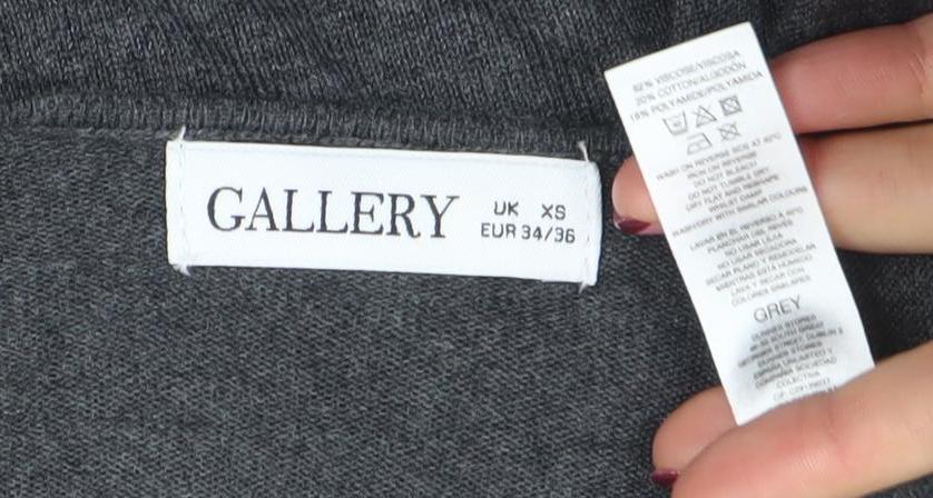 Womens UK Size XS Gallery Grey Basic T-Shirt