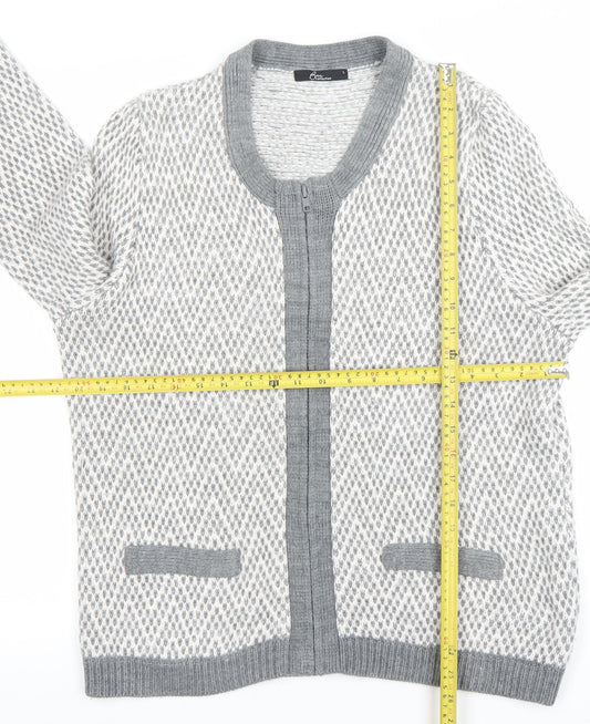 Womens UK Size L BN Collection Grey Cardigan Jumper