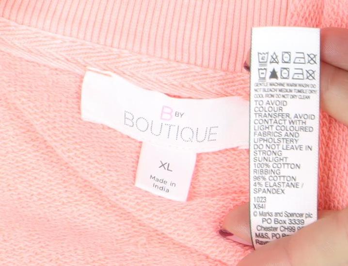 Womens UK Size XL B by Boutique Pink Pullover Sweatshirt
