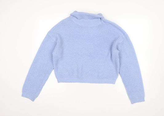 Womens UK Size M Boohoo Blue Pullover Jumper