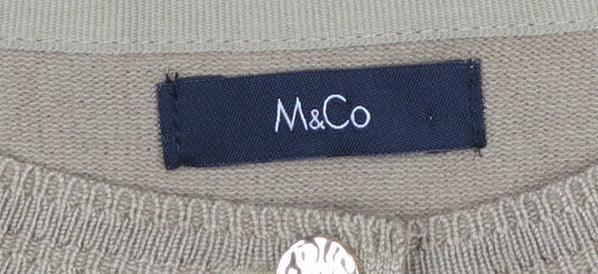 Womens UK Size M M&Co Beige Cardigan Jumper