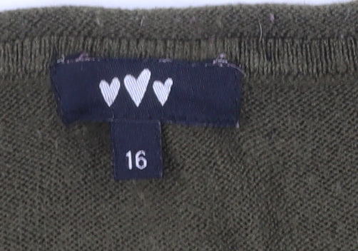 Womens UK Size 16 Marks and Spencer Green Pullover Jumper