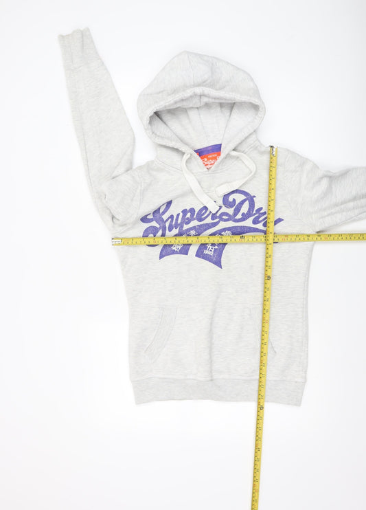 Womens UK Size S Superdry Grey Pullover Hoodie