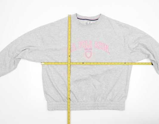 Womens UK Size XL U.S. Polo Assn. Grey Pullover Sweatshirt
