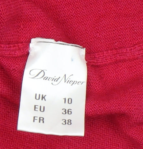 Womens UK Size 10 David Nieper Red Pullover Jumper
