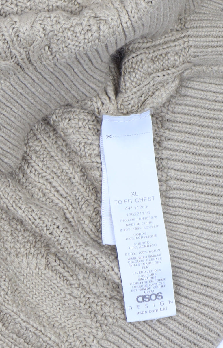 Womens UK Size XL ASOS DESIGN Beige Pullover Jumper