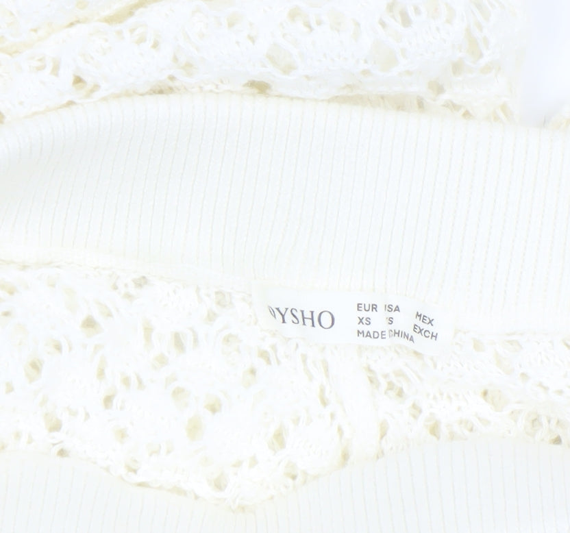 Womens UK Size XS Oysho Regular Fit Cropped Ivory Trousers