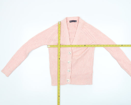 Womens UK Size XS Marks and Spencer Pink Cardigan Jumper