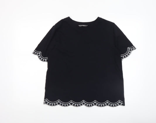 Womens UK Size S Dunnes Black Basic T-Shirt