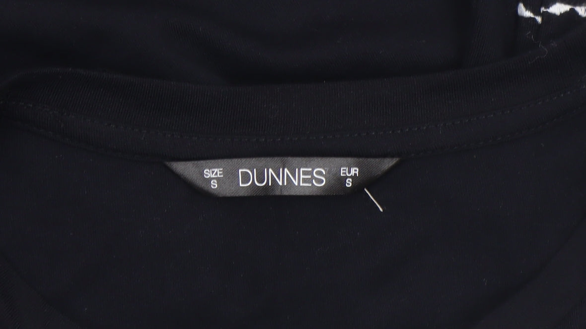 Womens UK Size S Dunnes Black Basic T-Shirt