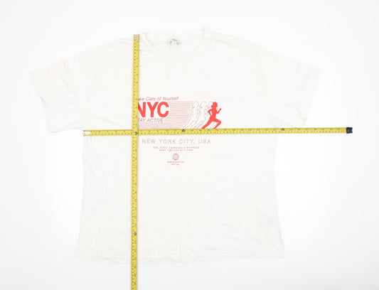 Womens UK Size 16 Marks and Spencer White Basic T-Shirt