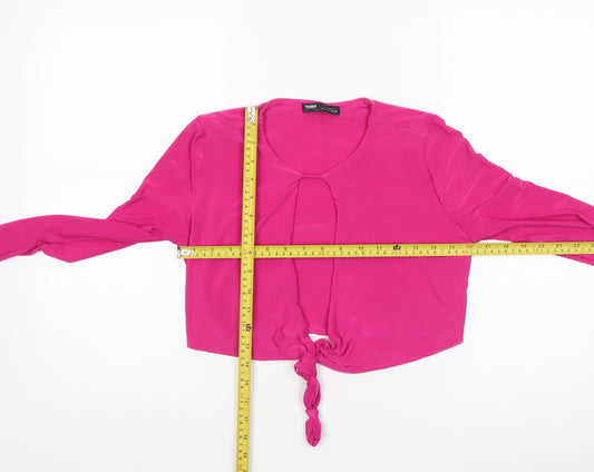 Womens UK Size L Pull & Bear Pink Cropped Blouse