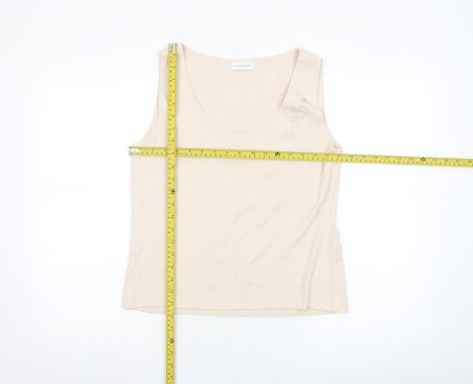 Womens UK Size M Liz Claiborne Beige Basic Tank