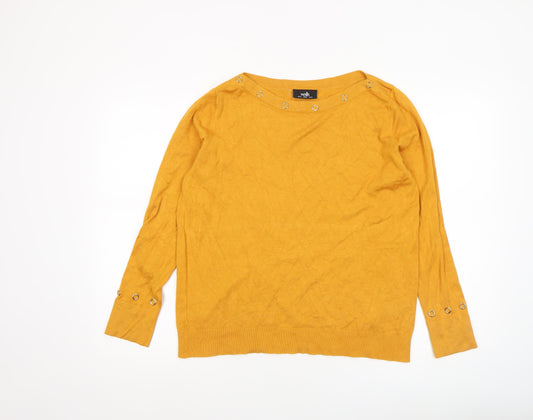 Womens UK Size 14 Wallis Yellow Pullover Jumper