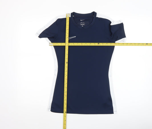 Womens UK Size XS Nike Blue Running & Jogging Gym & Training Football Tennis T-S
