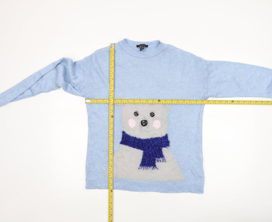 Womens UK Size S New Look Blue Pullover Jumper