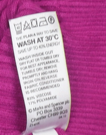 Womens UK Size 18 Marks and Spencer Pink Henley Jumper