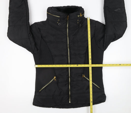 Womens UK Size S Rising Black Puffer Jacket