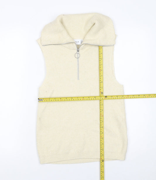 Womens UK Size 8 VILA Ivory Vest Jumper
