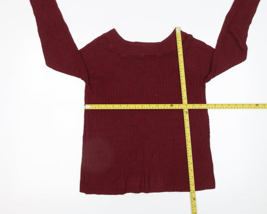 Womens UK Size 14 Marks and Spencer Red Pullover Jumper