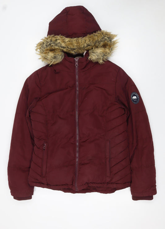Womens UK Size 10 SoulCal & Co Red Puffer Jacket