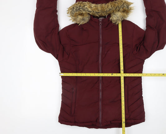 Womens UK Size 10 SoulCal & Co Red Puffer Jacket