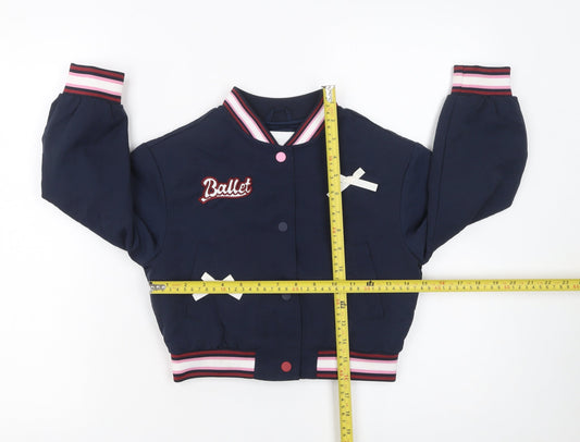 Girls UK Size 6-7 Years Marks and Spencer Blue Varsity Jacket