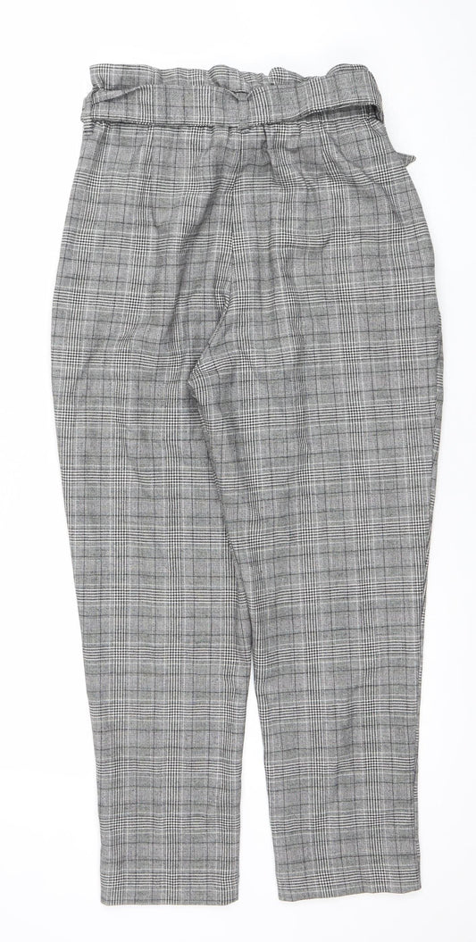 Womens UK Size 10 H&M Regular Fit Paperbag Grey Trousers