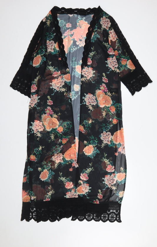 Womens UK Size M Diesel Black Kimono Blouse