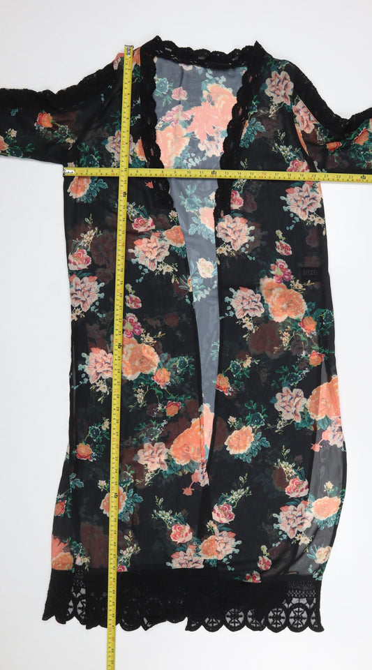 Womens UK Size M Diesel Black Kimono Blouse