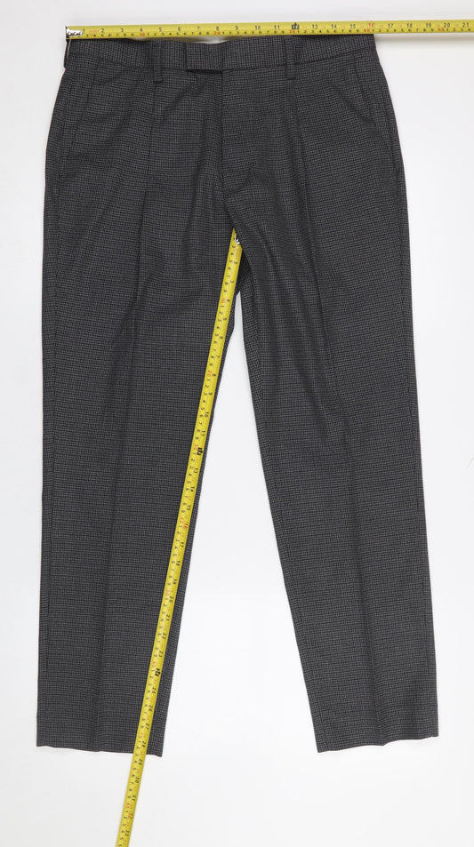 Mens UK Size 32 in Marks and Spencer Regular Fit Dress Pants Grey Trousers
