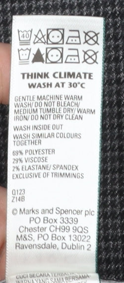 Mens UK Size 32 in Marks and Spencer Regular Fit Dress Pants Grey Trousers
