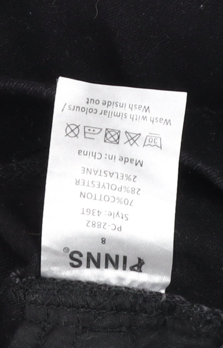 Womens UK Size 8 PINNS Slim Fit Skinny Black Jeans