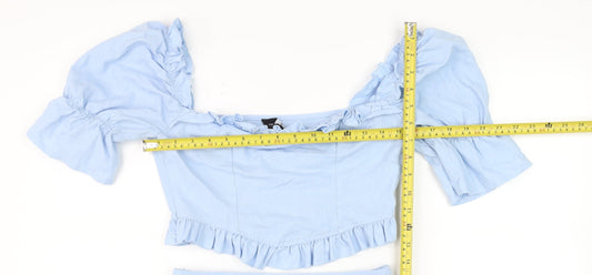 Womens UK Size 8 PRETTYLITTLETHING Outfit/Set Blue Playsuit