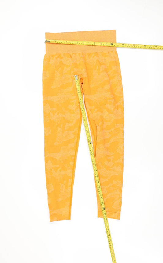Womens UK Size M Lone Wolf Slim Fit Leggings Yellow Leggings