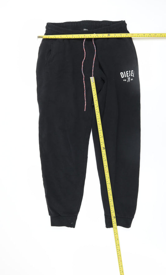 Mens UK Size M Diesel Regular Fit Jogger Black Trousers