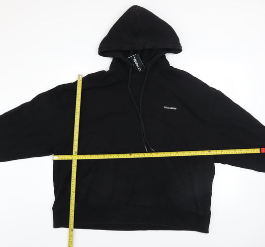 Mens UK Size M COLLUSION Black Pullover Hoodie