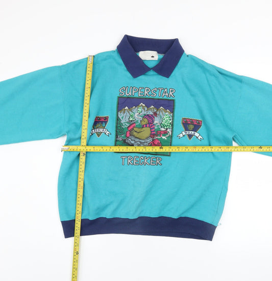 Womens UK Size M Superstar Trekker Blue Pullover Sweatshirt