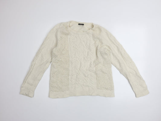 Womens UK Size L Ann Taylor Ivory Pullover Jumper