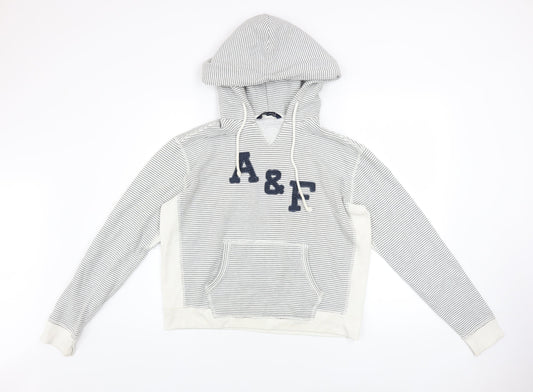 Womens UK Size S Abercrombie & Fitch White Pullover Hoodie